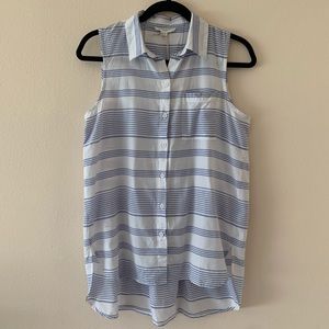 NWT Striped “Ana” sleeveless button up tee / Small
